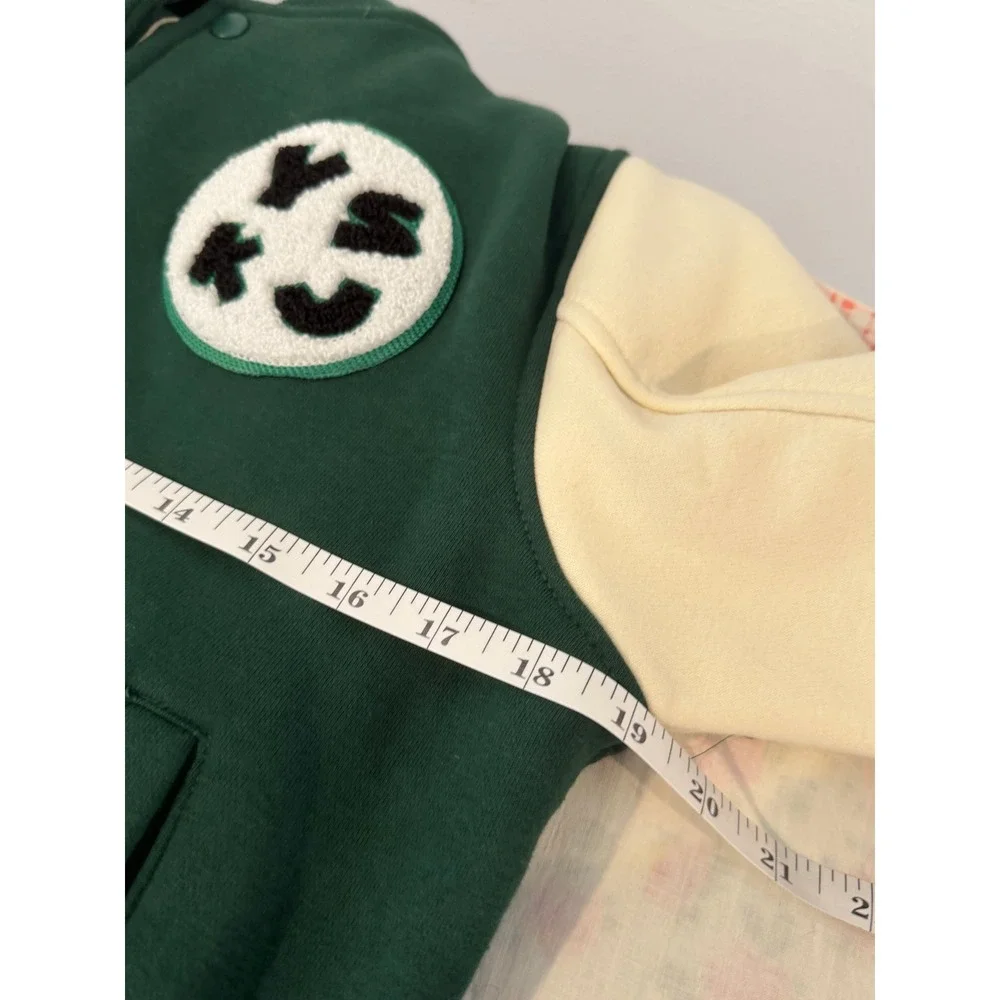Zara Kids Green Varsity Bomber Jacket Patches 9-10 Years 140cm NWT